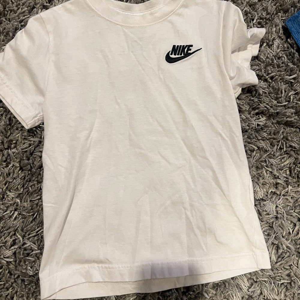 Nike Kids White Tee with Black Logo